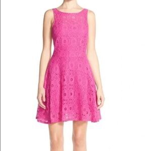 BB Dakota Hula Pink Lace Fit & Flare Mini Dress Radiant Orchid Women Size 0